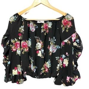 Ezra Floral Ruffled Crop Top